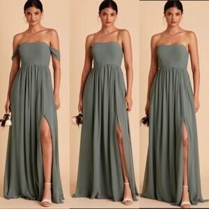 Birdy Grey Women's August Chiffon Convertible Sea Glass Dress Size L